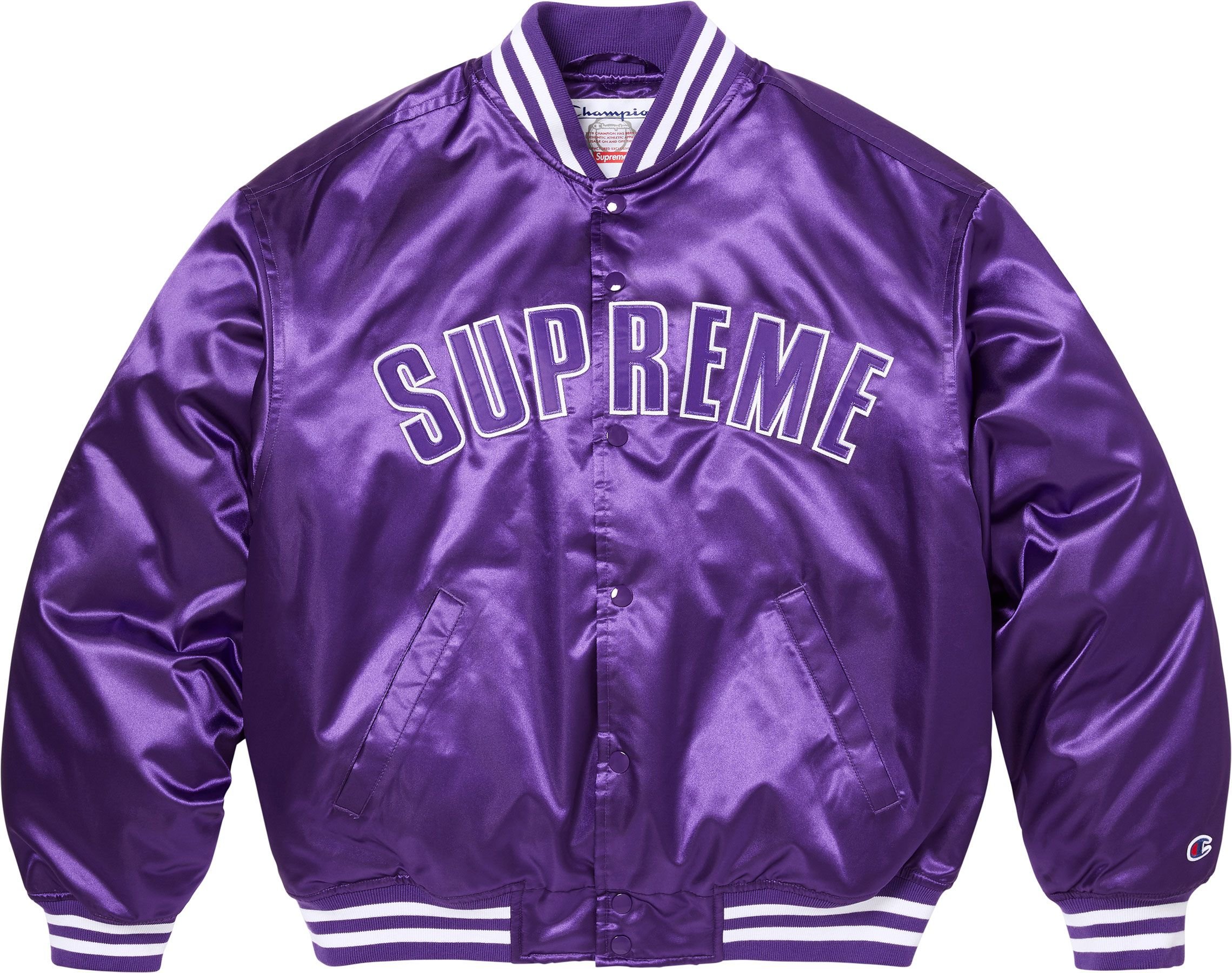 Supreme®/Champion® Satin Varsity Jacket view 12